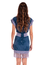 Charger l'image dans la galerie, Model Back: Despi Robe De Plage Macrame Belted Kimono Indigo-Co