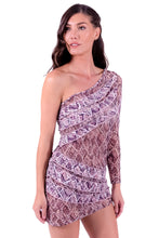 Charger l'image dans la galerie, Model Front: Despi Mini Dress One Shoulder Tunic Serpent