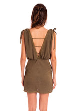 Charger l'image dans la galerie, Model Back: Despi Mini Dress Plunge Dress Shiny Cactus
