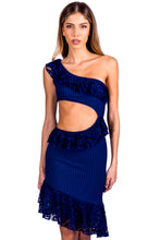 Charger l'image dans la galerie, Model Front: Despi Mini Dress Lace Ruffle Dress Navy
