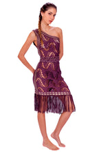 Charger l'image dans la galerie, Model Front: Despi Vêtement De Plage One Shoulder Dress Marsala
