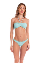 Charger l'image dans la galerie, Model Front: Despi Ensemble Set Frou Frou Bandeau Shiny Aquamarine
