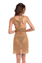 Charger l'image dans la galerie, Model Back: Despi Mini Dress Criss-Cross Dress Gold
