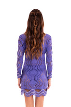 Charger l'image dans la galerie, Model Back: Despi Mini Dress Crocheted Tunic Iris
