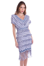 Charger l'image dans la galerie, Model Front: Despi Mini Dress Fringed Skirt Set Indigo-Co
