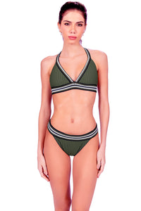 Bikini Crocheted Reversible Olive