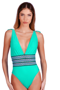 Deep V Neck Reversible Op Malachita