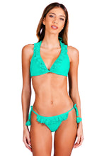 Charger l&#39;image dans la galerie, Model Front: Despi Ensemble Bikini Lace Ruffle Malachite Full
