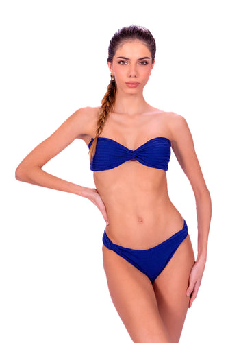 Model Front: Despi Ensemble Bikini Twisted Bandeau Ink