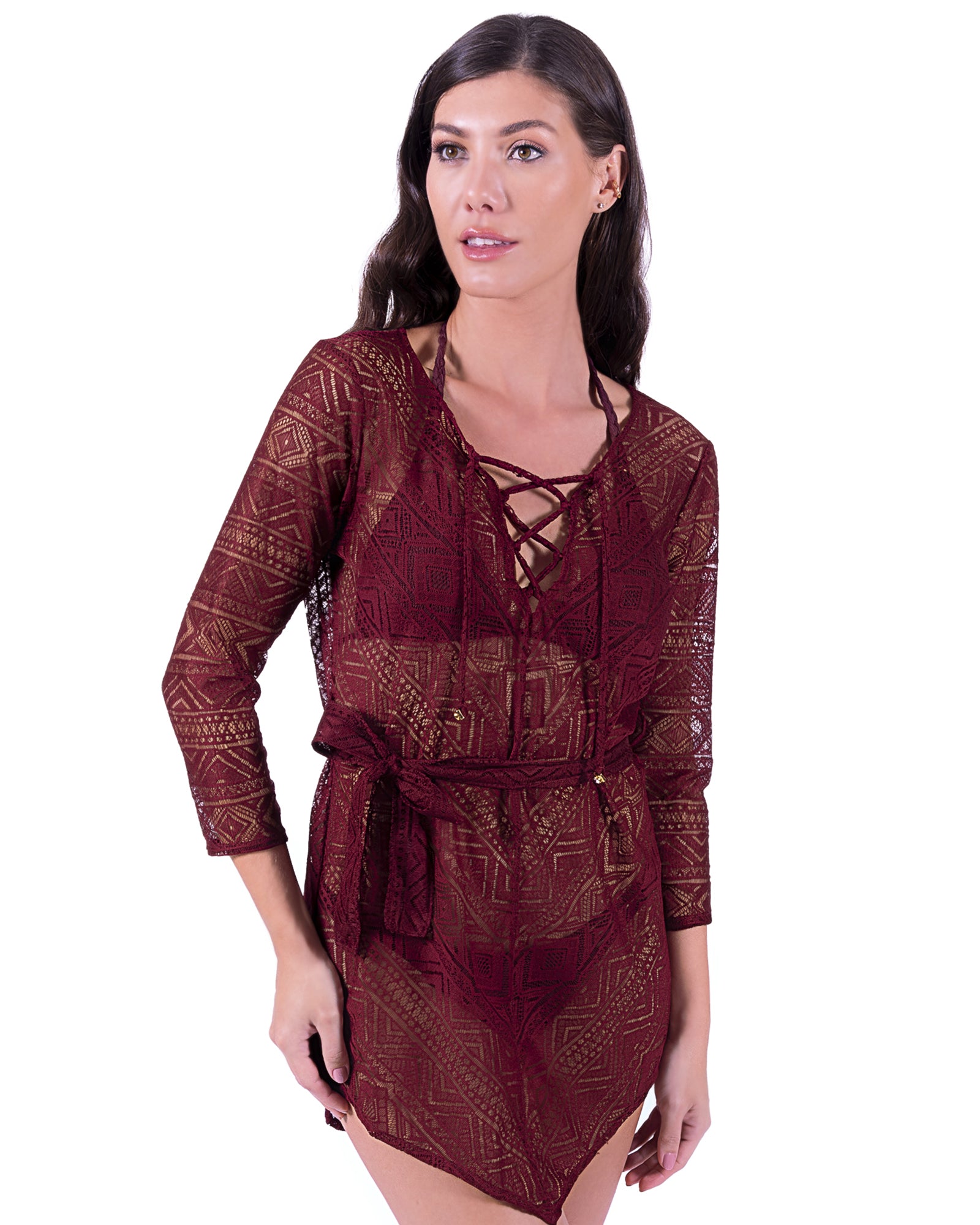 Gallery: Despi Mini Dress Indonesia Tunic Burgundy