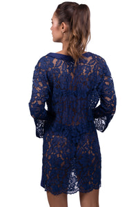 Model Back: Despi Mini Dress Java Navy
