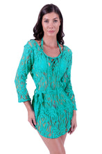 Charger l&#39;image dans la galerie, Model Front: Despi Mini Dress Java Tunic Malachite
