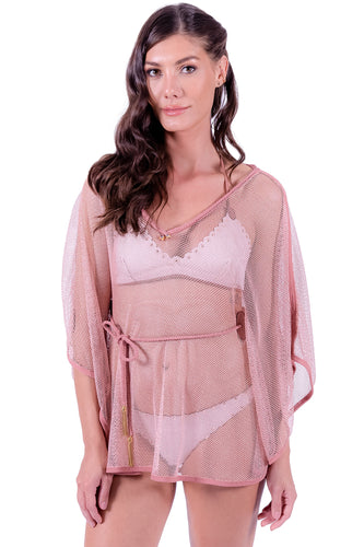 Model Front: Despi Robe De Plage Kaftan Rose Gold