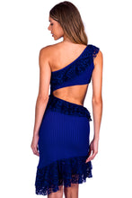 Charger l&#39;image dans la galerie, Model Back: Despi Mini Dress Lace Ruffle Dress Navy
