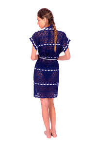 Model Back: Despi Robe De Plage Lace Short Positano Tunic Ink