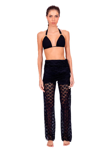 Model Front: Despi Pantalon De Plage Lace Skirt Pants Black