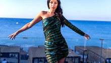 Charger l&#39;image dans la galerie, Image 04: Despi Mini Dress One Shoulder Mesh Tunic Ocean Tide
