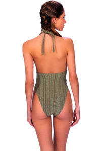 Model Back: Despi Une Pièce Paraty Op Green Tea Knit