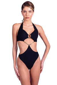 Model Front: Despi Une Pièce Sweetheart Op Black