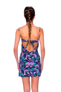 Model Back: Despi Mini Dress Wired Demi Dress Oceanic