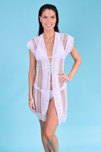 Charger l&#39;image dans la galerie, Model Front: Despi Robe De Plage Zamzibar White
