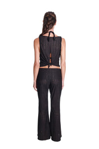 Tie Front Pants Black